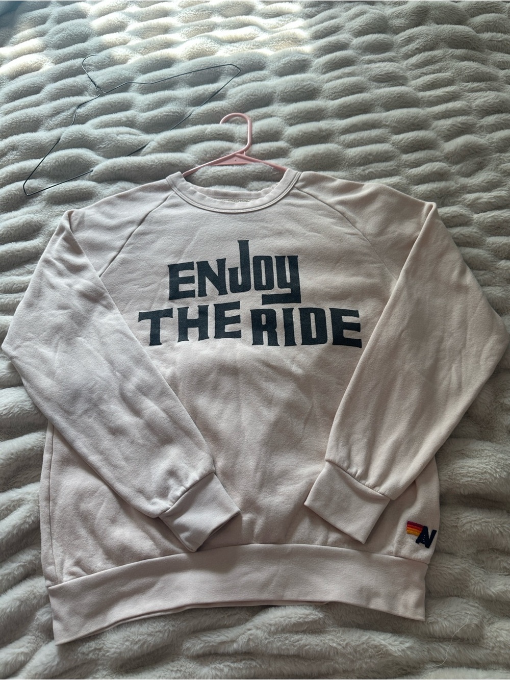 Aviator Nation 'Enjoy The Ride' Crewneck Sweatshirt - Beige